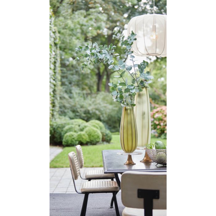 MASANA eetkamerstoel leer 51x47x82cm zand met zwart poten
