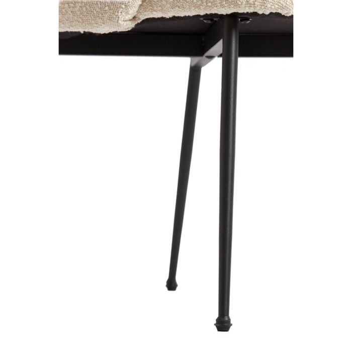 CHIBA eetkamerstoel bouclé (lus) 62x59x86cm crème met zwart poten