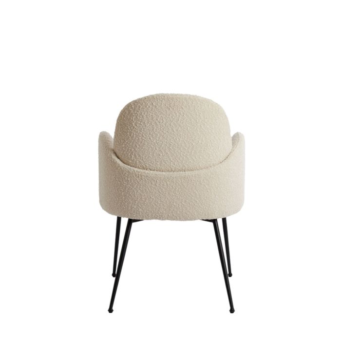 CHIBA eetkamerstoel bouclé (lus) 62x59x86cm crème met zwart poten