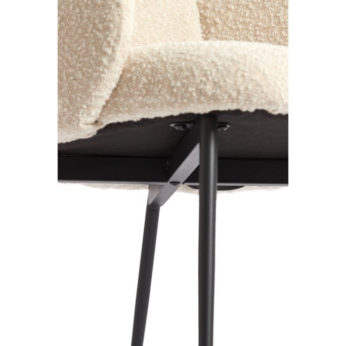 CHIBA eetkamerstoel bouclé (lus) 62x59x86cm crème met zwart poten