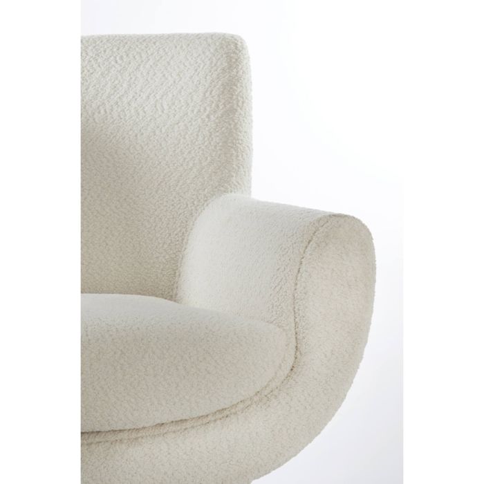 VINSTRA fauteuil bouclé (lus) 79x76x79cm crème met goud poten