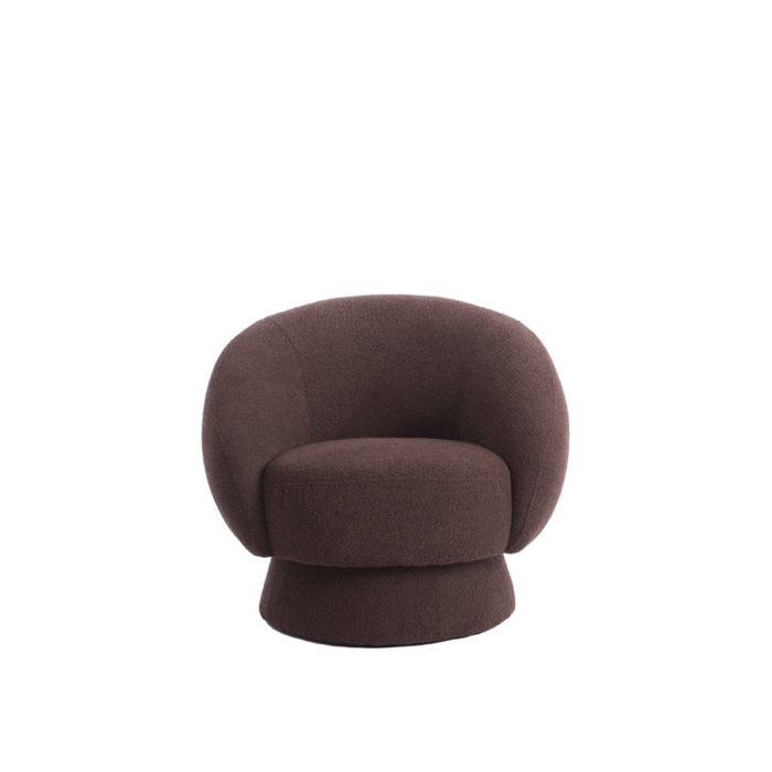 AVORIA fauteuil bouclé (lus) 92x82x77cm donker bruin