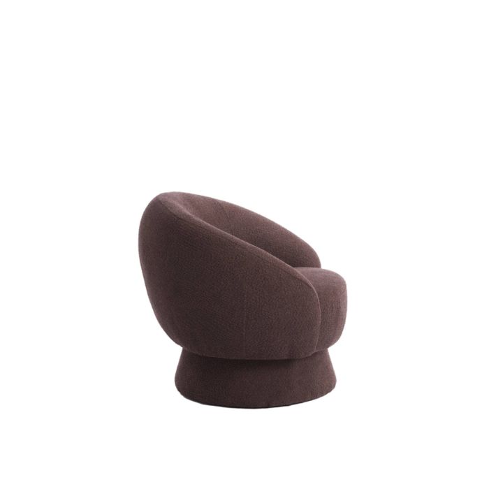 AVORIA fauteuil bouclé (lus) 92x82x77cm donker bruin