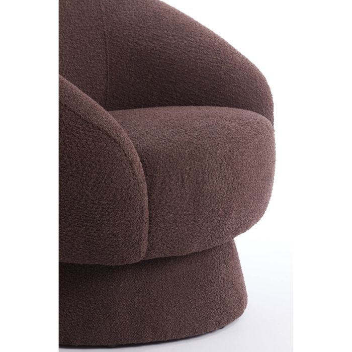 AVORIA fauteuil bouclé (lus) 92x82x77cm donker bruin
