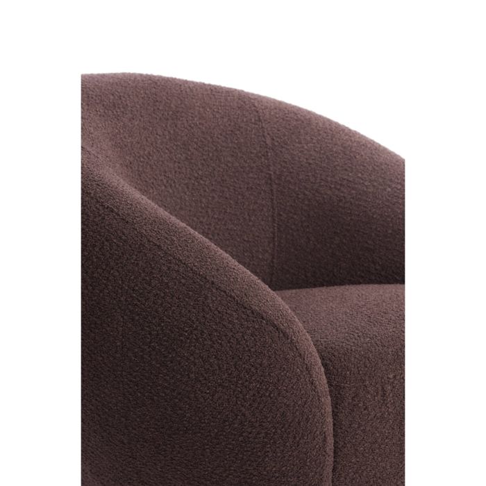 AVORIA fauteuil bouclé (lus) 92x82x77cm donker bruin
