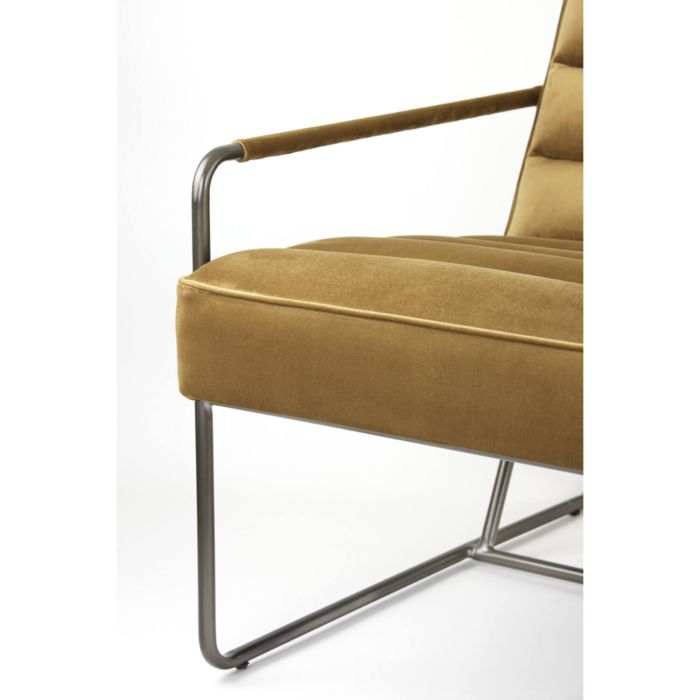 BANSUD fauteuil 83x66x71cm velvet bruin met zwart poten