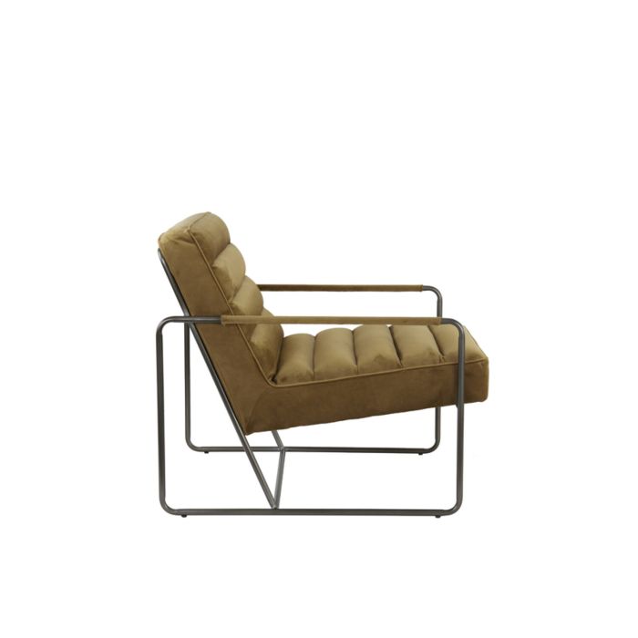 BANSUD fauteuil 83x66x71cm velvet bruin met zwart poten