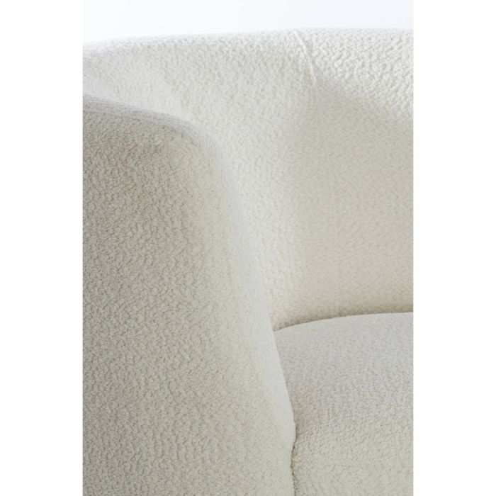 SENJA fauteuil bouclé (lus) 89x85x74cm wit met zwart draaivoet