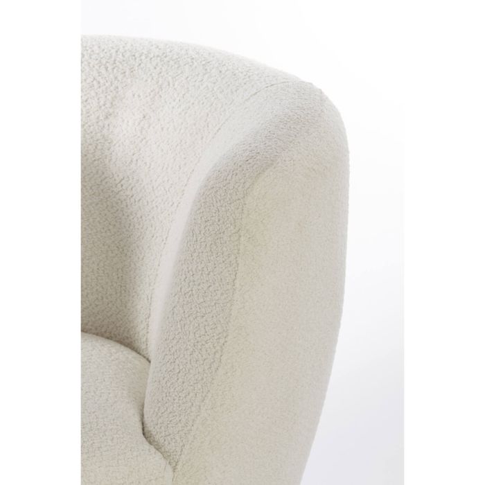SENJA fauteuil bouclé (lus) 89x85x74cm wit met zwart draaivoet