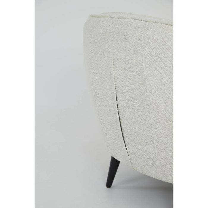 ALMOND fauteuil bouclé (lus) 91x71x77cm crème met houten zwart poten