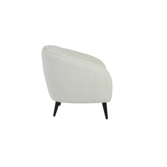 ALMOND fauteuil bouclé (lus) 91x71x77cm crème met houten zwart poten