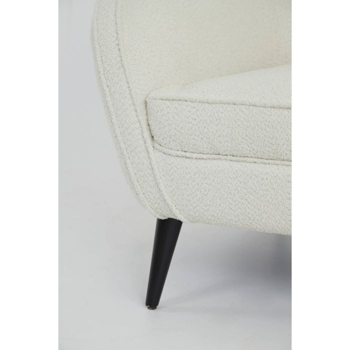 ALMOND fauteuil bouclé (lus) 91x71x77cm crème met houten zwart poten