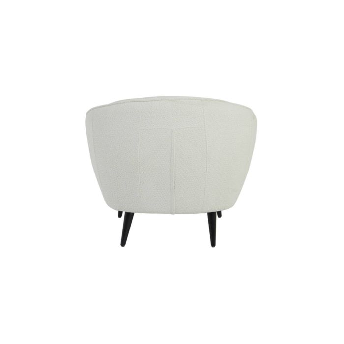 ALMOND fauteuil bouclé (lus) 91x71x77cm crème met houten zwart poten