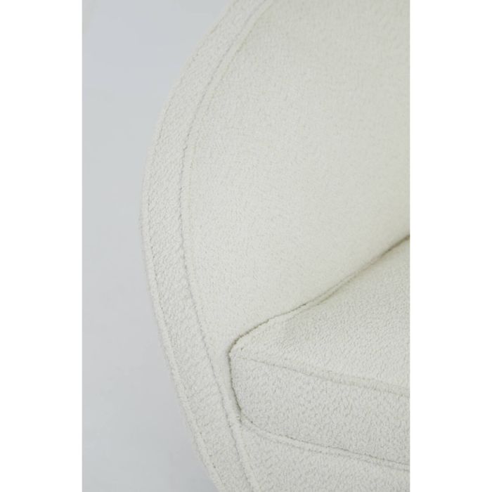 ALMOND fauteuil bouclé (lus) 91x71x77cm crème met houten zwart poten