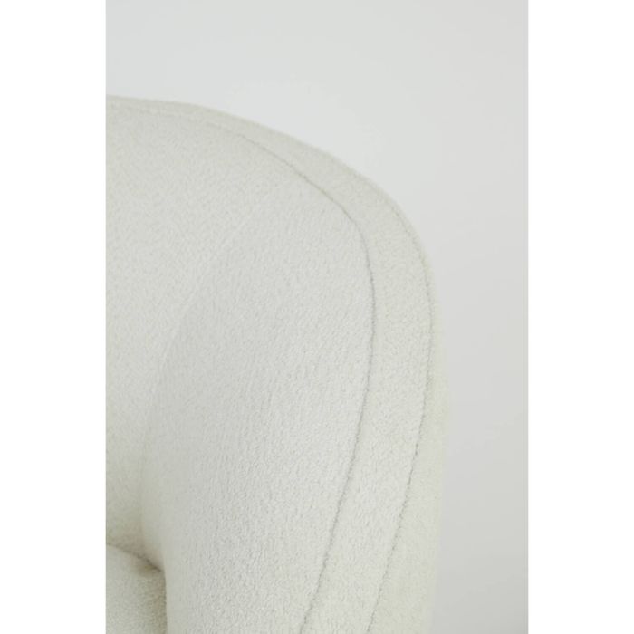 ALMOND fauteuil bouclé (lus) 91x71x77cm crème met houten zwart poten