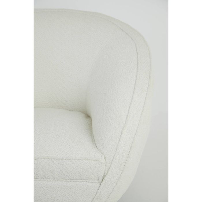 ALMOND fauteuil bouclé (lus) 91x71x77cm crème met houten zwart poten