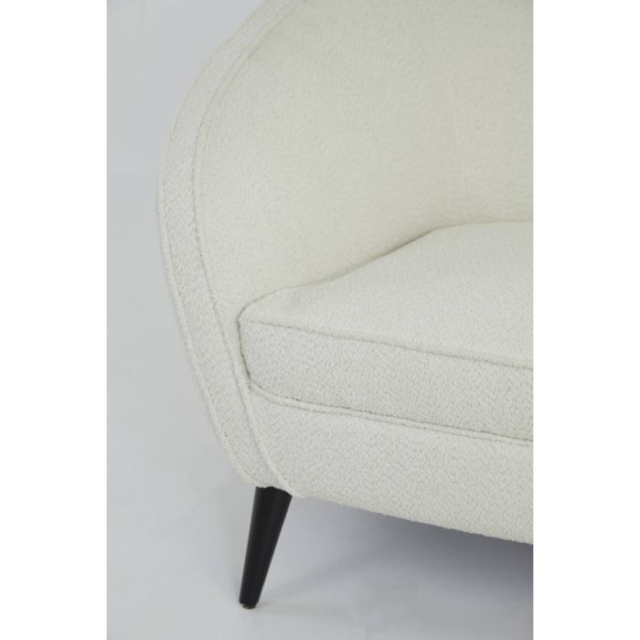 ALMOND fauteuil bouclé (lus) 91x71x77cm crème met houten zwart poten