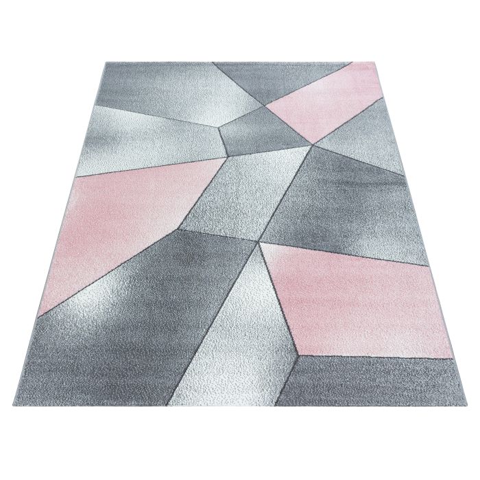 Beta 3D vloerkleed laagpolig loper 80x250cm roze