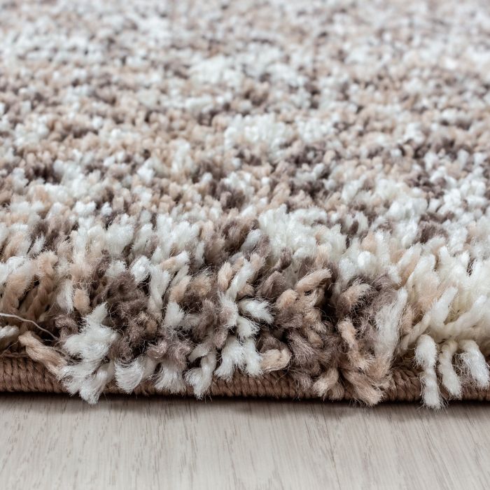 Enjoy Shaggy vloerkleed hoogpolig rond Ø 80cm beige