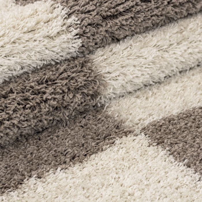 Gala Shaggy vloerkleed hoogpolig rond Ø 80cm beige