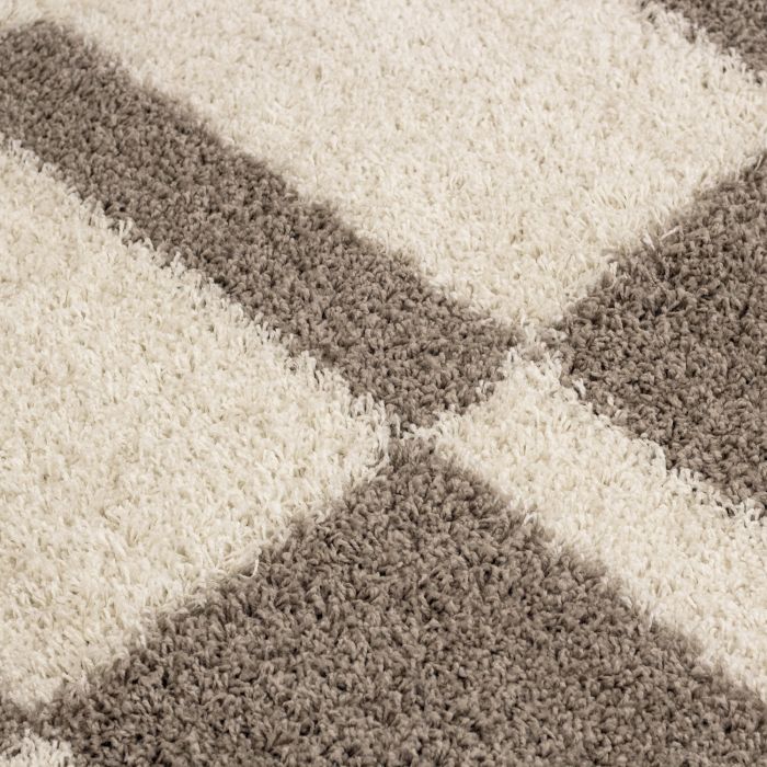 Gala Shaggy vloerkleed hoogpolig rond Ø 80cm beige