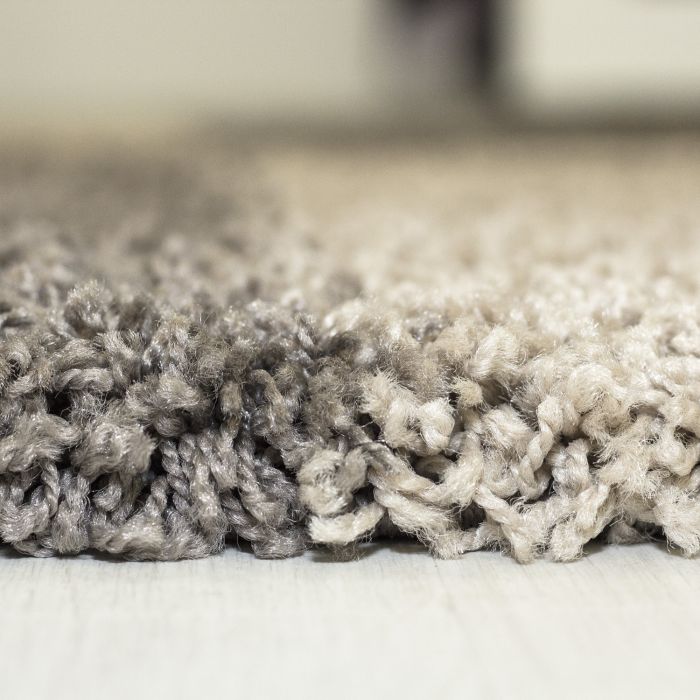 Gala Shaggy vloerkleed hoogpolig rond Ø 80cm taupe