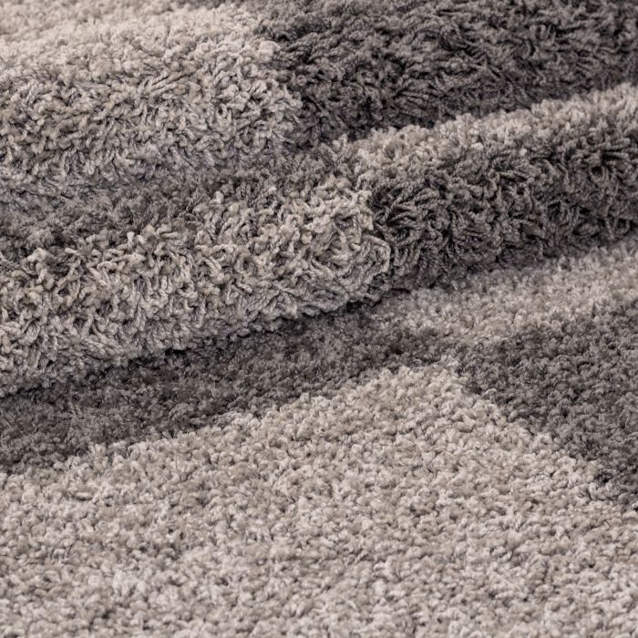 Gala Shaggy vloerkleed hoogpolig rond Ø 80cm taupe
