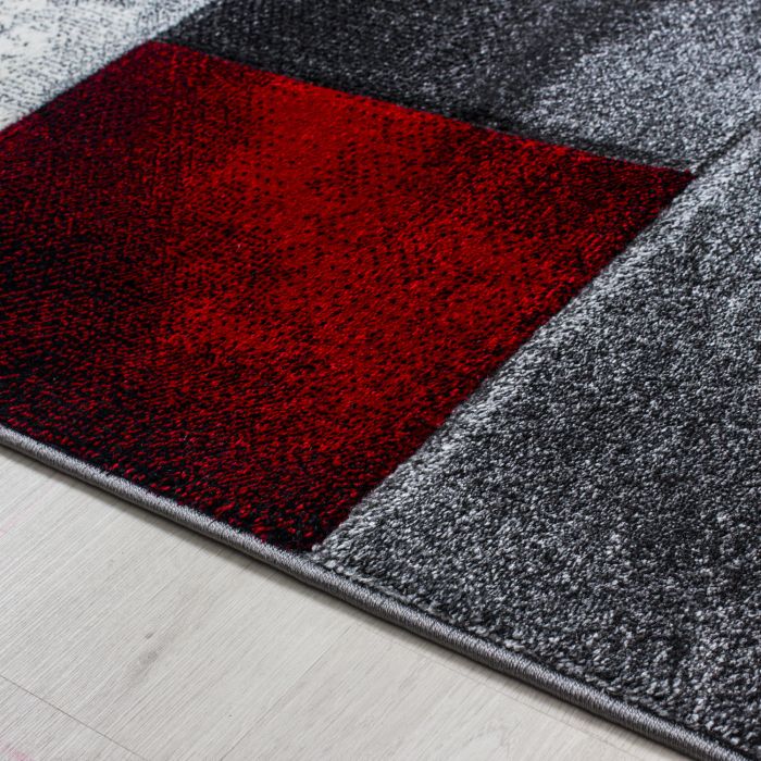 Hawaii Tetris vloerkleed laagpolig rechthoek 140x200cm rood