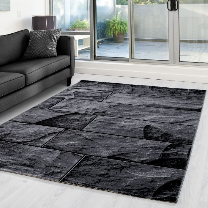Parma Oltu vloerkleed laagpolig rechthoek 240x340cm zwart