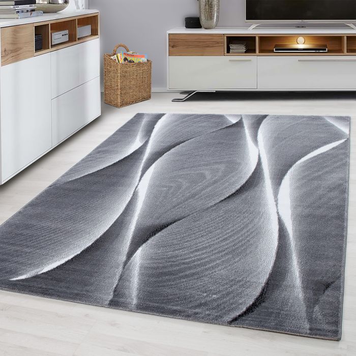 Parma Saty vloerkleed laagpolig rechthoek 240x340cm zwart