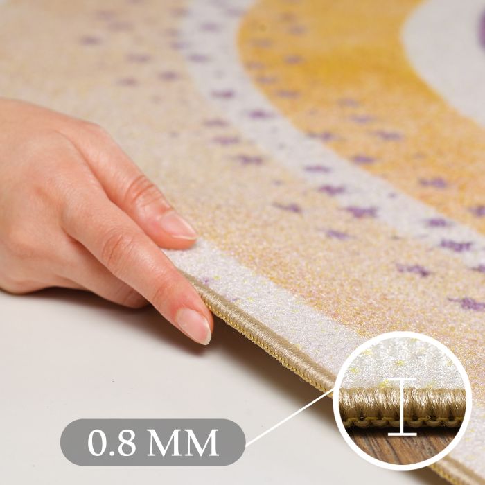 Play Regenboog antislip kindervloerkleed rechthoek 140x200cm crème