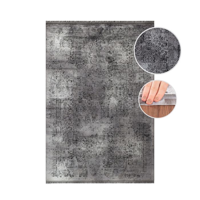 Elite Lunova vloerkleed laagpolig rechthoek 120x170cm grijs