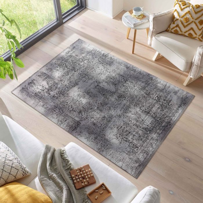 Elite Lunova vloerkleed laagpolig rechthoek 120x170cm grijs