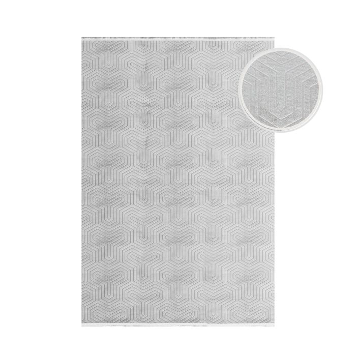 Style Veyza vloerkleed laagpolig rechthoek 200x290cm zilver