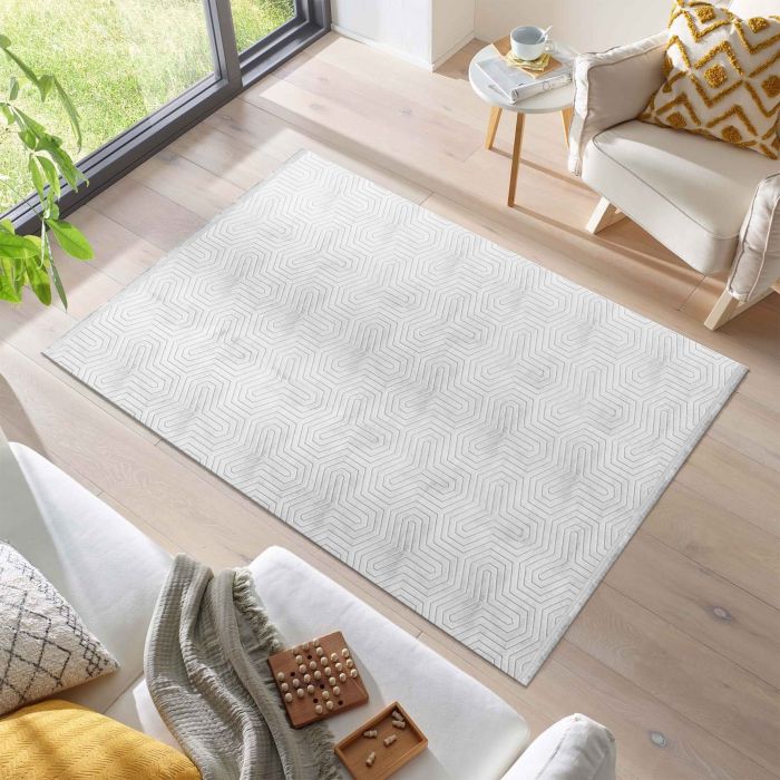 Style Veyza vloerkleed laagpolig rechthoek 200x290cm zilver