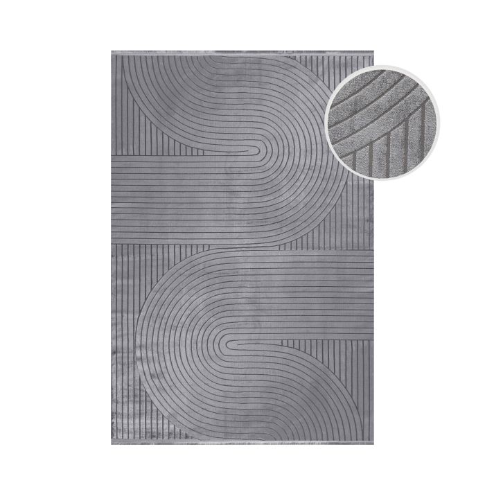Style Orvyn vloerkleed laagpolig rechthoek 200x290cm grijs