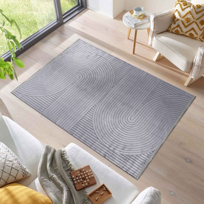 Style Orvyn vloerkleed laagpolig rechthoek 240x340cm grijs