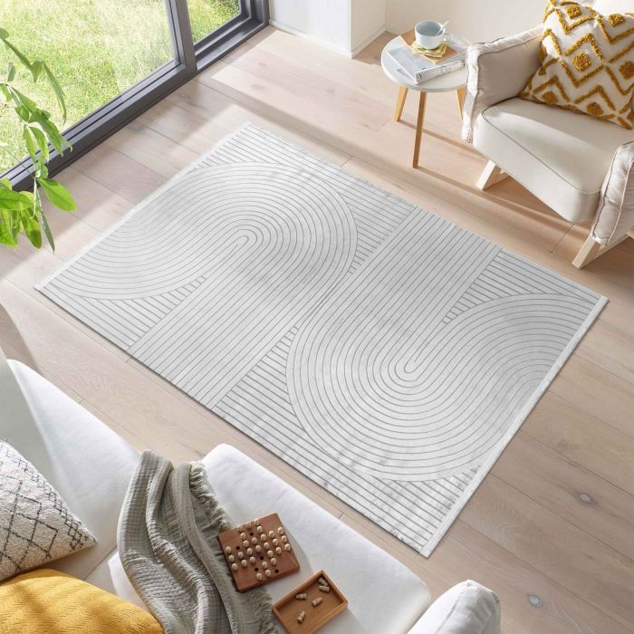 Style Orvyn vloerkleed laagpolig rechthoek 120x170cm zilver