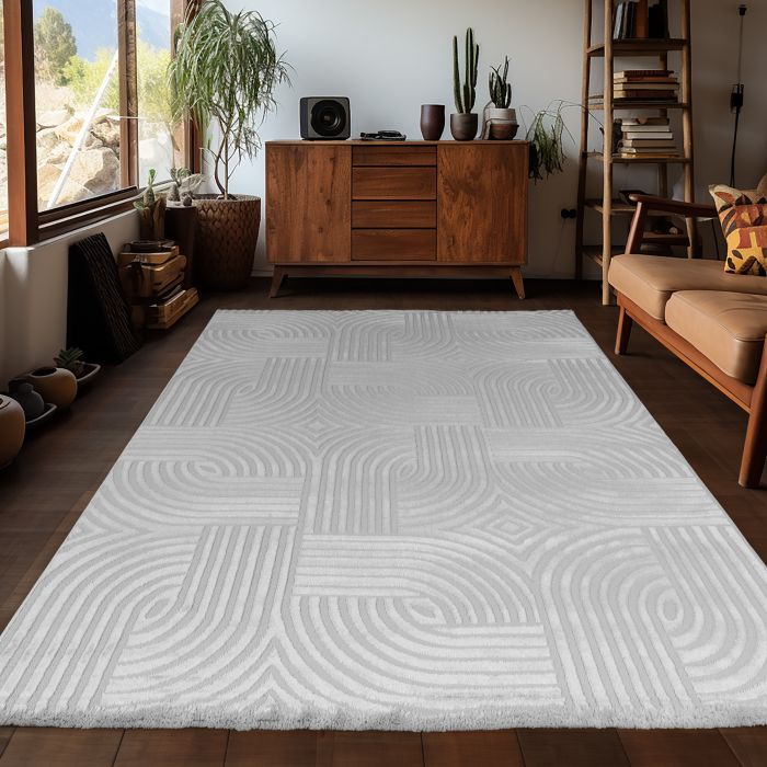 Sahara Lirix vloerkleed laagpolig rechthoek 160x230cm zilver