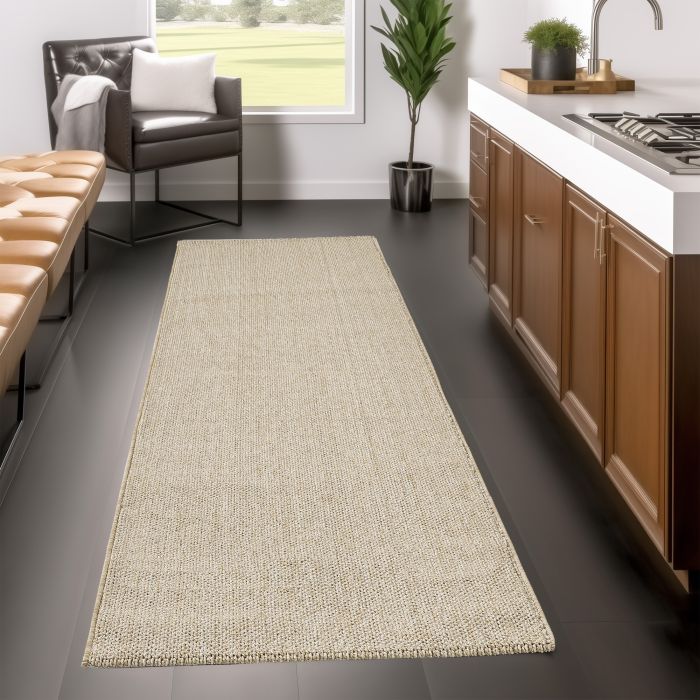 Loom vloerkleed laagpolig rechthoek 140x200cm beige