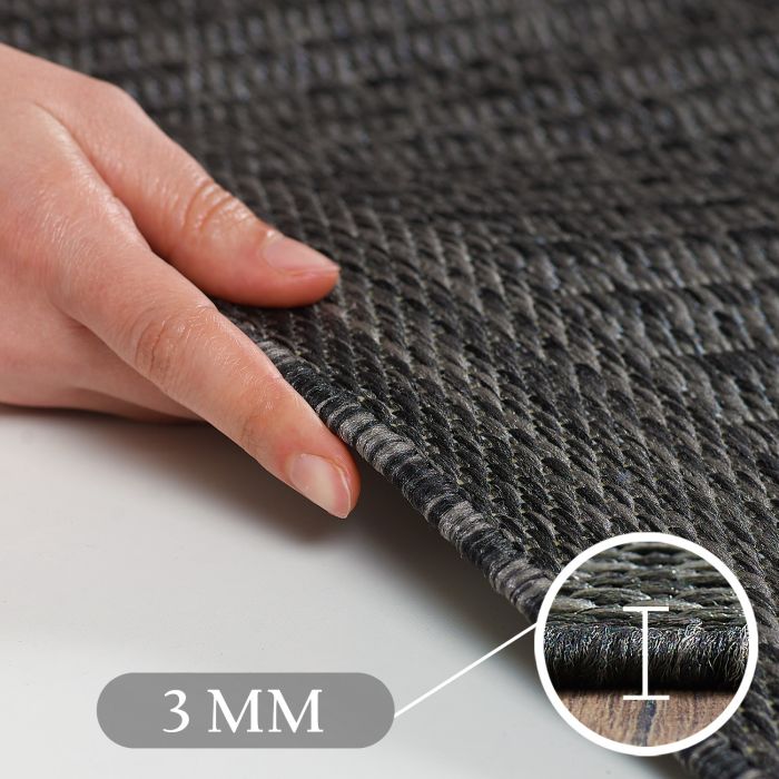 Giza buitenkleed loper 60x100cm zwart