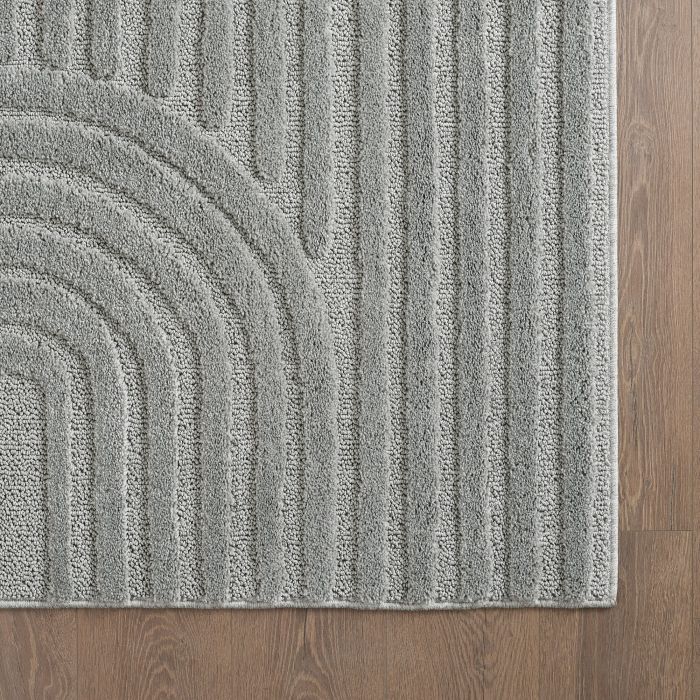 Art vloerkleed hoogpolig rechthoek 240x340cm zilver