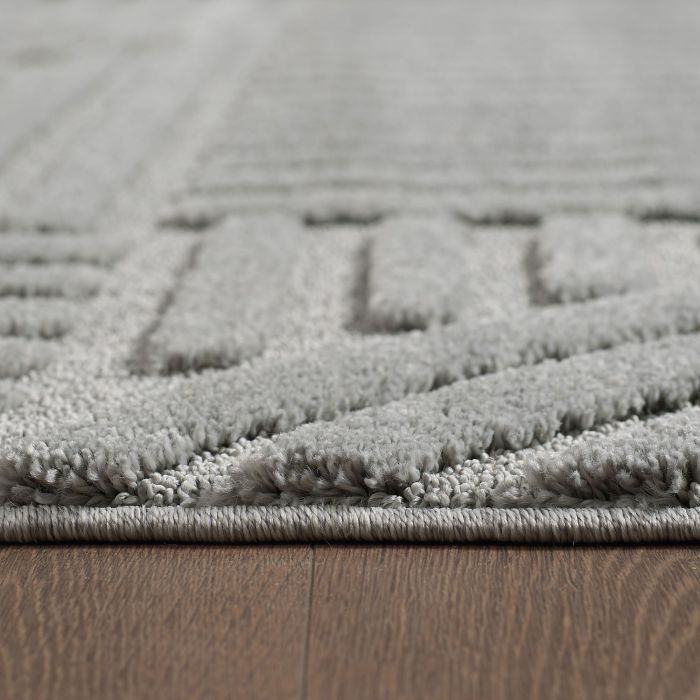Art vloerkleed hoogpolig rechthoek 240x340cm zilver