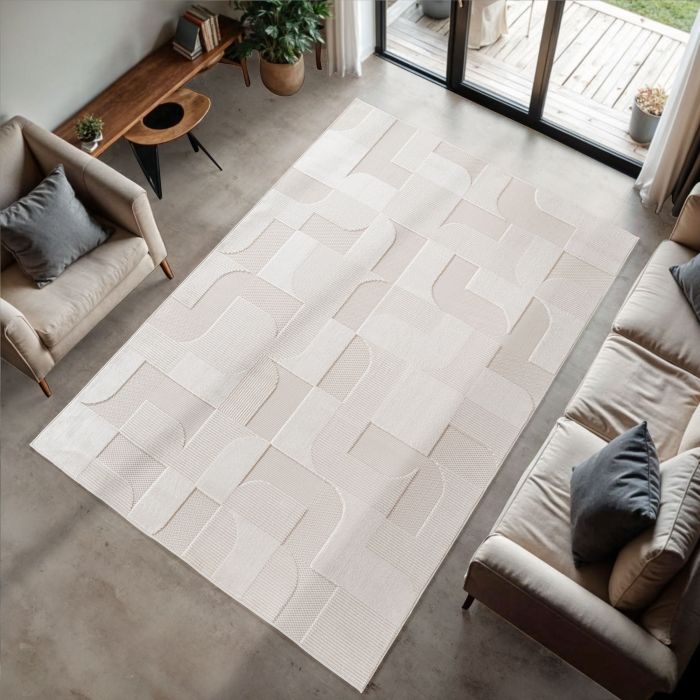 Doha Elvra vloerkleed laagpolig rechthoek 120x170cm crème