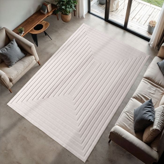 Doha Lunara vloerkleed laagpolig rechthoek 120x170cm crème