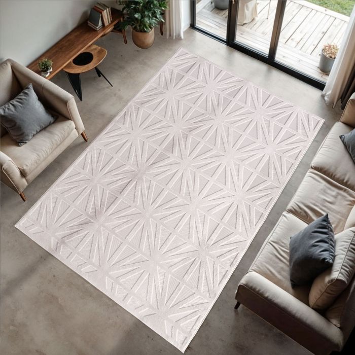 Doha Aryza vloerkleed laagpolig rechthoek 140x200cm crème