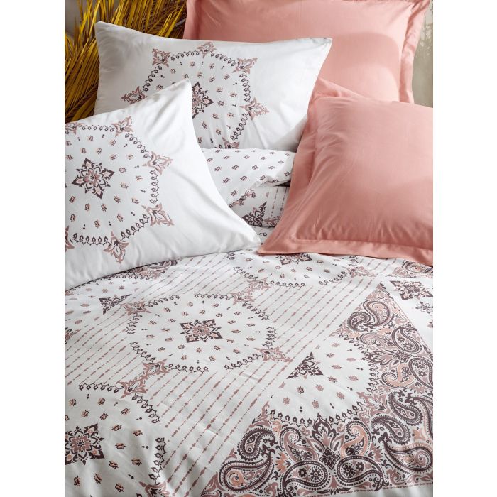 Bohem 2-persoons dekbedovertrekset 200x220cm katoen renforcé riva bruin