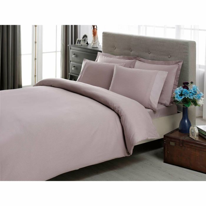 Stripe saten 2-persoons dekbedovertrekset 200x220cm violet