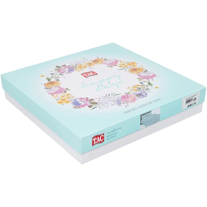 Basic ranforce 2-persoons dekbedovertrekset 200x220cm light mint
