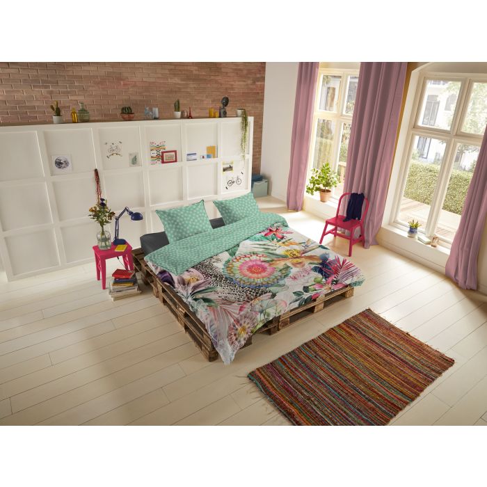 HIP 1-persoons dekbedovertrekset 140x200cm katoen-satijn nr:7157 multi